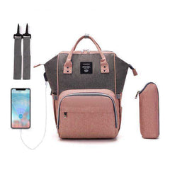 USB Design Waterproof Large Capacity Mummy Diaper Baby Care Pregnant Backpack - Awakening Aesthetics