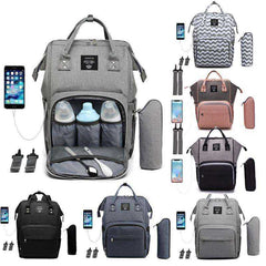 USB Design Waterproof Large Capacity Mummy Diaper Baby Care Pregnant Backpack - Awakening Aesthetics