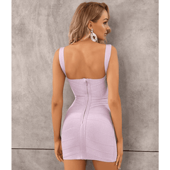 Sexy V Neck Backless Shining Bandage Party Dress