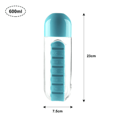 Water Bottle with Pills Holder