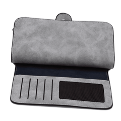 New Women Long Coin Purse Scrub Leather Wallet