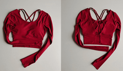 Women's Long Sleeve Gym Yoga Sports Fitness Workout T-shirt With Chest pad