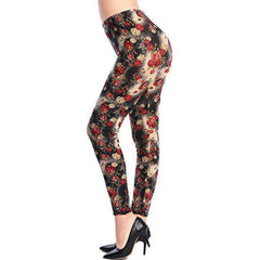 Women Comic Cartoon Printed High Stretch Punk Rock Leggings - Awakening Aesthetics