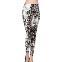 Women Comic Cartoon Printed High Stretch Punk Rock Leggings - Awakening Aesthetics