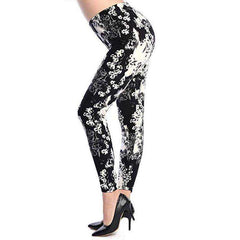 Women Comic Cartoon Printed High Stretch Punk Rock Leggings - Awakening Aesthetics
